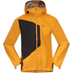 Bergans Y LightLine Air 3L Shell Jacket Men - Mango Yellow/Dark Shadow Grey - S von Bergans