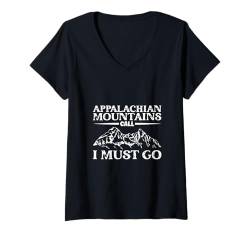 Damen Die Berge rufen - Appalachian Mountains T-Shirt mit V-Ausschnitt von Bergsteigen in USA