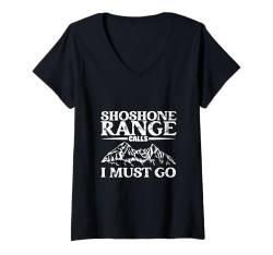 Damen Die Berge rufen - Shoshone Range T-Shirt mit V-Ausschnitt von Bergsteigen in USA