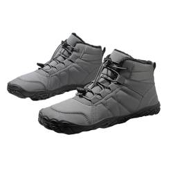 Berisyios Winter Barfußschuhe, Winter Barfuß Wanderschuhe, Damen Schneestiefel, vielseitige Winterstiefel mit Fellfutter (Grau-A, Erwachsene, 38, Numerisch, EU Schuhgrößensystem, M) von Berisyios