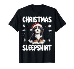 Bernedoodle Hunde-Nachthemd Pyjama Weihnachten Sleepshirt T-Shirt von Bernedoodle Christmas Dog Pajamas & Nightgown