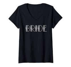 Damen Braut Junggesellinnenabschied Verlobungsgeschenk Hochzeit Brautjungfern T-Shirt mit V-Ausschnitt von Best Bride Babe Shirt Bridal Party Collection Here