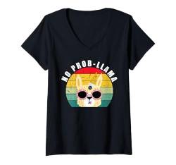 Damen Cool Lama No Prob Lama Alpaka Farming Animal For Men Women T-Shirt mit V-Ausschnitt von Best Llama Gift Animals Lover