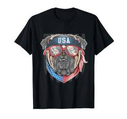 Amerikanische US-Flagge 4. Juli Rot Weiß Blau Pitbull Mom Dad T-Shirt von Best Pitbull Dad Ever American Flag Vintage Design