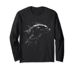 Lustiges Delfin Sommer Retro Delfine Strand Urlaub Beach Langarmshirt von Besten Tier Motive aller Art - Kunstwerk AnimalArt