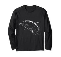 Lustiges Delfin Sommer Retro Delfine Strand Urlaub Beach Langarmshirt von Besten Tier Motive aller Art - Kunstwerk AnimalArt