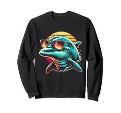 Lustiges Delfin Sommer Retro Delfine Strand Urlaub Beach Sweatshirt von Besten Tier Motive aller Art - Kunstwerk AnimalArt