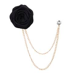 Bestvisse Brautpaar Hochzeit Brosche Stoff Kunst Handgemachte Rose Blume Brosche Anstecknadel Abzeichen Quaste Kette Herren Anzug Zubehör von Bestvisse