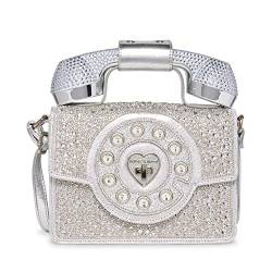 Betsey Johnson Damen Phone Bag Reorder Million Stars Handytasche, Silber von Betsey Johnson