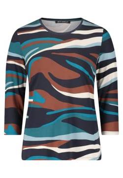 Betty Barclay Damen Basic Shirt mit Print Dark Blue/Petrol,48 von Betty Barclay