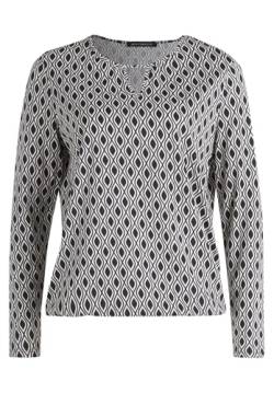 Betty Barclay Damen Printshirt mit Gummizug Schwarz/Weiß,44 von Betty Barclay