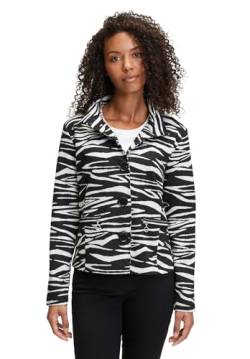 Betty Barclay Damen Sweatjacke mit Stehkragen Schwarz/Weiß,48 von Betty Barclay