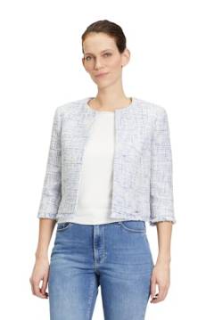 Betty & Co Damen Bolero-Jacke mit 3/4 Arm Weiß/Blau,44 von Betty & Co