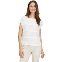 Betty&Co Kurzarmshirt Betty & Co Casual-Shirt mit Webbesatz (1-tlg) Materialmix von Betty&Co