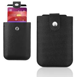 Bewudy Slim Kreditkartenetui, Erweiterbares Kartenetui RFID Blocker Kartenetui Slim Geldbeutel Kreditkarteninhaber, Mini Portemonnaie Credit Card Case Brieftaschen für Damen Herren (schwarz) von Bewudy