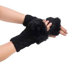 Bexdug Halbfingerhandschuhe für Damen Winter,Modische fingerlose Winterhandschuhe - Warme fingerlose Handschuhe, weiche Winterhandschuhe für Damen, Mädchen, Teenager von Bexdug