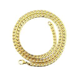 Beydodo Herren Kette Edelstahl 75CM, Curb Chain Panzerkette 6MM Hip Hop Halskette ohne Anhänger Freundschaftskette Gold von Beydodo