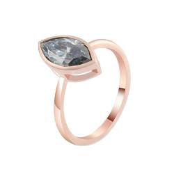 Beydodo Trauringe Damen 750 Echtgold, Ring Personalisiert Solitär mit 3ct Grau Moissanit Verlobungsringe Hochzeit Ringe Frauen Nickelfrei Gr.51 (16.2) von Beydodo