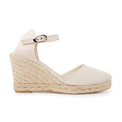 Biankina Granada Authentic Spanish Espadrille Wedge Sandals for Women - Sustainable, Eco Friendly, Vegan Shoes Classic Style, Organic Cotton Canvas Upper, Comfy Insole, Jute Midsole, Rubber Sole Made von Biankina