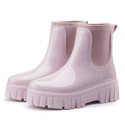 BibHoly Gummistiefel Damen Wasserdicht Gummistiefel Damen Gummistiefel Kurz Damen Gefüttert Wasserdicht Gummistiefel Anti-Rutsch Atmungsaktiv Boots Halbhohe Regenstiefel von BibHoly