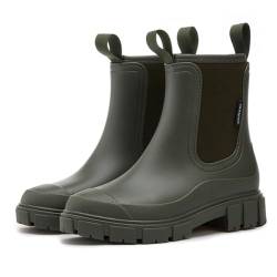 BibHoly Gummistiefel Damen Wasserdicht Gummistiefel Damen Gummistiefel Kurz Damen Gefüttert Wasserdicht Gummistiefel Anti-Rutsch Atmungsaktiv Boots Halbhohe Regenstiefel von BibHoly