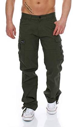 Big Seven Brian Cargo Hose Comfort Fit Herren Jeans, Farbe:Grün (Black Forest), Hosengröße:W46/L34 von Big Seven