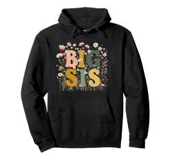 Big Sis Baby Ankündigung Schwangerschaft Reveal Floral Cute Boho Pullover Hoodie von Big Sis Matching Sibling Baby Announcement Gift