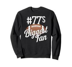 Die größte Fußball-Fanmutter von Nummer 77, lustige Frau, Touchdown Sweatshirt von Biggest Football Fan Number Apparel