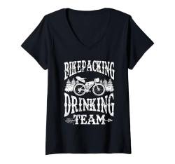 Damen Bikepacking Fahrradpacken Gravelbike Radfahren Bikepacking T-Shirt mit V-Ausschnitt von Bikepacking Gifts for Men and Women