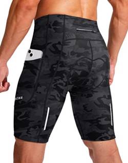 Bikewa Herren-Fahrrad-Shorts, 3D-gepolstert, für Radfahren, Rennradfahren, Mountainbiker, LSF 50+, Reißverschlusstaschen von Bikewa