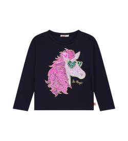 Billieblush für Mädchen. U20475 Marineblaues Strick-T-Shirt (8Años= 126cm), Lässig, Baumwolle, Langarm, Kinderbekleidung von Billieblush