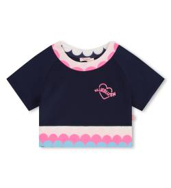 Billieblush für Mädchen. U20495 Marineblaues Kurzarm-T-Shirt (6años= 114/119cm), Lässig, Polyamid, Kinderbekleidung von Billieblush