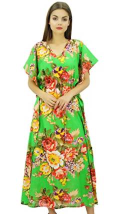 Bimba Damen Blumen Kaftan Dress Bridesmaid Kaftan Kleid Coverup Kordelzug Baumwolle Maxi von Bimba