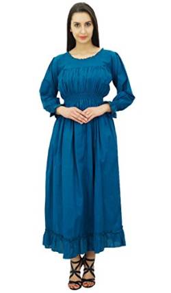 Bimba Frauen Baumwoll Taille Lange Beiläufige Maxi Kleid von Bimba