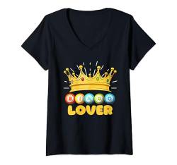 Damen BINGO LOVER! Bingospielerin Mama Bingo Liebhaberin T-Shirt mit V-Ausschnitt von Bingo Geburtstag Geschenk Mama Bingo Shirt Frauen