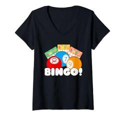 Damen Bingo Spieler BINGO! Bingo Liebhaberin Bingo Zocken T-Shirt mit V-Ausschnitt von Bingo Geburtstag Geschenk Mama Bingo Shirt Frauen