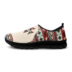 Binienty Damen-Slipper & Slip-Ons, bequem, lässig, Slipper, Low-Cut-Sneaker, Damen-Reiseschuhe, Azteken-Tribal-Druck, 34 EU von Binienty