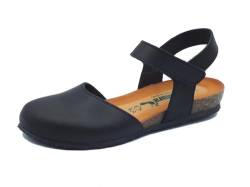 BioNatura 68C2081 Toronto Schwarz Damen Sandalen aus Leder mit Stretch, Schwarz , 40 EU von BioNatura