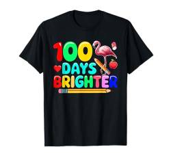 100 Days Brighter Costume Colorful Flamingo Teacher Students T-Shirt von Bird 100 Day of School Costume