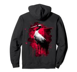 Kranich-Vogel-Design Illustration Pullover Hoodie von Birds Crane Funny Design Ideas