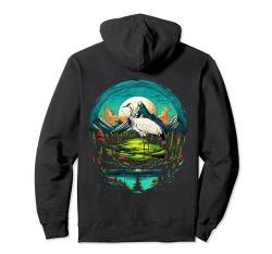 Kranich-Vogel-Design Illustration Pullover Hoodie von Birds Crane Funny Design Ideas