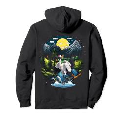 Kranich-Vogel-Design Illustration Pullover Hoodie von Birds Crane Funny Design Ideas