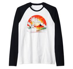 Kranich-Vogel-Design Illustration Raglan von Birds Crane Funny Design Ideas