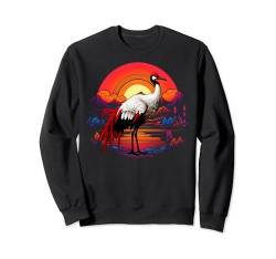 Kranich-Vogel-Design Illustration Sweatshirt von Birds Crane Funny Design Ideas