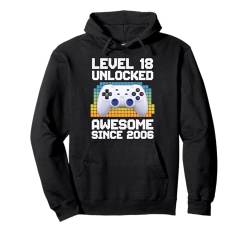 Gamer 18th Birthday Unlocked Awesome Since 2006 Videospiel Pullover Hoodie von Birthday 365