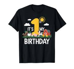 Geburtstag Junge Bauernhof Tiere Barnyard First Birthday Party T-Shirt von Birthday 365