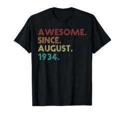 Fantastisch seit August 1934 Lustiger 91. Geburtstag T-Shirt von Birthday Accessories