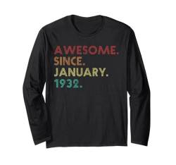 Fantastisch seit Januar 1932 Lustiger 93. Geburtstag Langarmshirt von Birthday Accessories