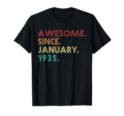 Fantastisch seit Januar 1935 Lustiger 90. Geburtstag T-Shirt von Birthday Accessories