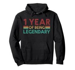 1. Geburtstag Funny 1 Years Of Being Legendary Birthday Pullover Hoodie von Birthday Apparel For Men Women Kids